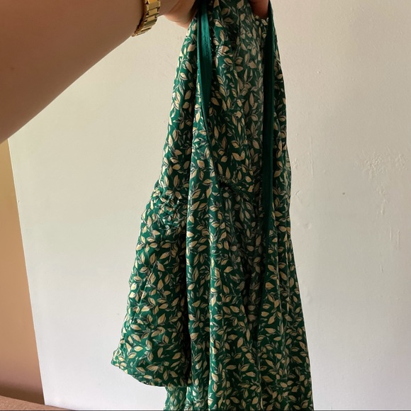 Zara NWT green puff sleeve maxi dress with slit and sweetheart neckline - Picture 3 of 6
